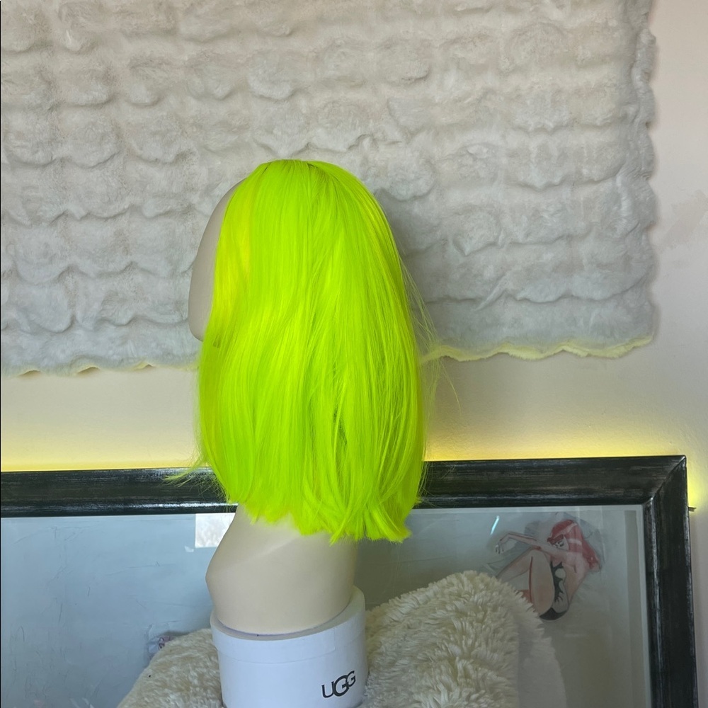 Neon Yellow Women's Hair Wig - Picture 3 of 14